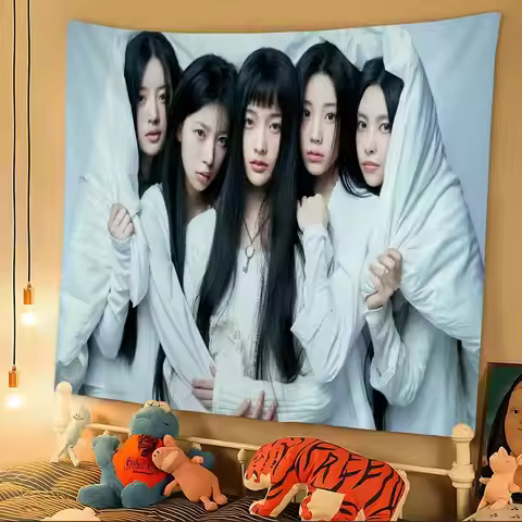 Kpop I-ILLIT Cartoon Tapestry Bohemian Wall Tapestries Mandala Home Decor