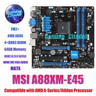 Used MSI A88XM-E45 MATX DDR3 Motherboard FM2+ A88X Compatible with AMD A-Series/Athlon Processors Te