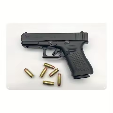 Authentic Glock 32 Metal Replica - Durable Iron Black Pistol Model for Home Decor, Bar, Game Room & 