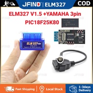 【Local Stock】ELM327 V1.5 Bluetooth For Android Torque OBD2 Diagnostic Scanner Yamaha Motorbike Motor