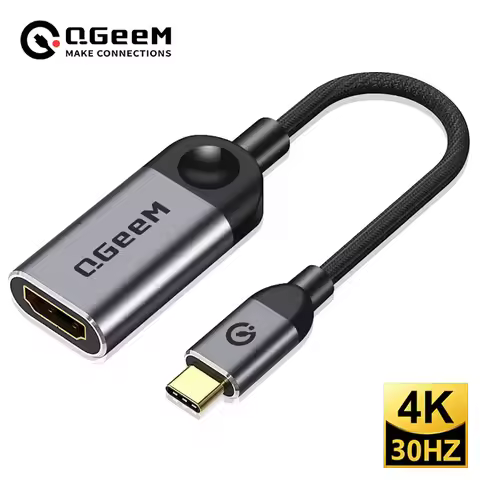 QGeeM USB C to HDMI Adapter 4K Cable, USB Type-C to HDMI Adapter Thunderbolt 3 4 Type C HDMI Adapter