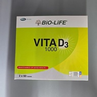 Bio-Life Vita D3 1000iu Tablwts 2x60s (Expiry Date:02/2027)