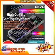 ( READY STOCK )  GK70 Mechanical GAMING KEYBOARD 104keys Colorful LED Backlight Gaming Keyboard G700