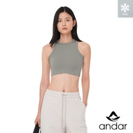 [ANDAR] compinity Melange cropped top (Pad Built-in) Women Clothes korea style Work out clothes Anda