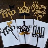 父親節快樂牌 Happy Father’s Day蛋糕牌 Super Dad We love you Dad I love you Dad父親節蛋糕裝飾 父親節快樂牌Happy Father’s da