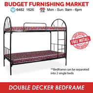 Single Metal Double Decker Bedframe. Bunk Bed Black.Foam Spring Mattress bed. Set deals.