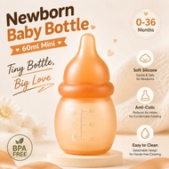 60ml/2.03oz, Newborn Silicone Mini Baby Bottle, Newborn Anti-colic Imitation Breast Milk Design, 0-3