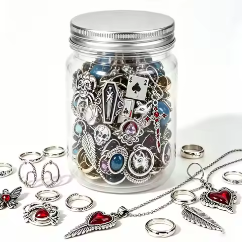 Mystery Jewelry Box Women Jewelry Gift 10/15/20/25/30/35pcs Mystery Jewelry Jar Set Mixed Necklaces 