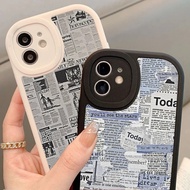 For Iphone 14 Retro Newspaper Textured Fashion Phone Case for Iphone 13 14 Pro MAX MiNi 14 Plus XS X