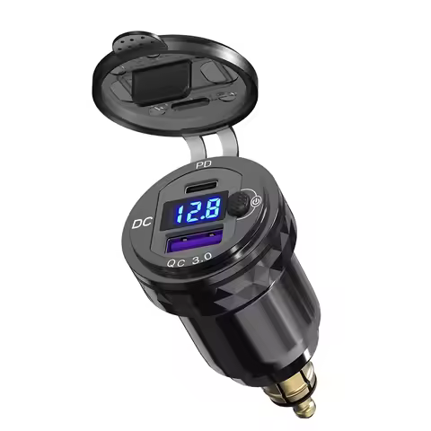 12V Motorcycle Charger LED Power Type-C Adapter For BMW S1000XR PD QC3.0 Hella Din Plug USB Socket F