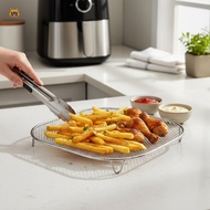 Stainless Steel Air Fryer Rack Mesh Steamer for Ninja Crispi FN101GY FN103 20cm