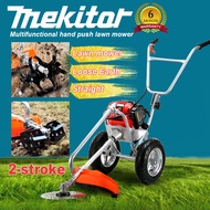 Mekitor hand push lawn mower brush cutter machine mesin potong rumput heavy duty 2 stroke grass cutter machine petrol 52cc