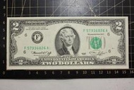 美國 1976年 絕版《美國共和200周年》2元 紀念鈔