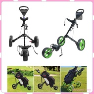 [ChiwanjicdMY] Push-pull Golf Cart, 3-wheel Aluminum Alloy Golf Cart, Foldable Golf Bag, Pull Cart, 