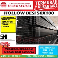 HOLLOW BESI 50X100 SNI 3,2MM PIPA KOTAK HITAM HOLO BESI PAGAR 5X10 CM