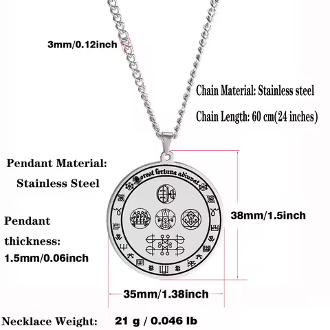 HLSS234 Powerful Money Amulet for Richess Wealth Abundance and Prosperity Talisman Stainless Steel P