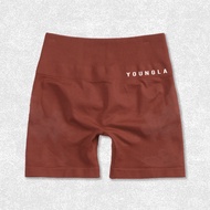 Youngla Womens Yoga Pants Seamless Knitted Fitness Pants Hip Lifting Waist Trousers Jogging Shorts 【