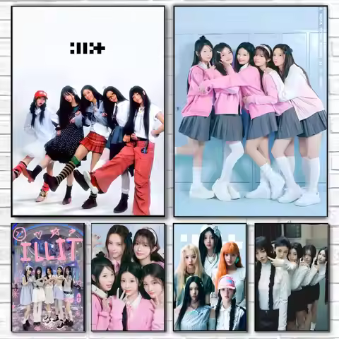 Singer I-ILLIT Poster High-definition Art Sticker Self Adhesive Waterproof Home Decoration