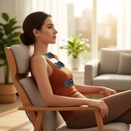 Smart EMS Cervical Massager – Compact Neck/Back Pain Relief, Wireless Remote, Home Wellness Gadget