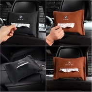Mercedes Benz Suede Paper Towel tissue Box Hanging Creative Chair Back Car Interior Accessories for CLA W205 W212 W213 W246 W176 W205 GLB W213 GLA【ximall】