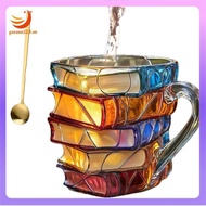 [gaozuo523.vn] 3d Painted Book Coffee Mug 11oz Glass Coffee Cupshaped Cup for Book Lovers, , Librari