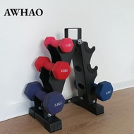 [AWHAO] Dumbbell Rack, 3-tier Dumbbell Rack, Compact Dumbbell Holder, Space-saving Steel Dumbbell Ho