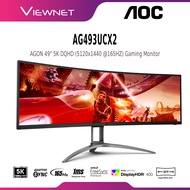 AOC 49" AGON AG493UCX2 5K DQHD (5120x1440 @165HZ) VA CURVED SUPERWIDE GAMING MONITOR (4MS, INPUT: HD