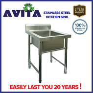 AVITA Kitchen Sink Single Bowl | Fully Stainless Steel Imported from Taiwan | Stainless Steel Indust