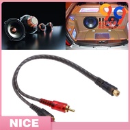 27cm 1pc 1 RCA Female to 2 RCA Male Splitter Cable for Car Audio System