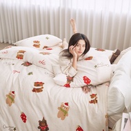 超柔瞬暖法蘭絨床包 被套 鋪棉暖暖被/床單 兩用被毯/FL052