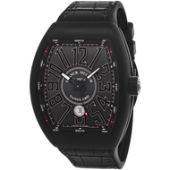 Vanguard Mens Titanium Automatic Watch - Tonneau Black Face with Luminous Hands, Date and Sapphire C