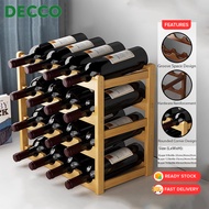 DECCO 3/4 Layer Bamboo Wine Rack Wine Storage Racks Champagne Cabinet Rack Multilayer Rak Botol Wain
