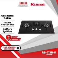 Rinnai RB-713N-G Gas Hob 3 Burner / Rinnai 2 Burner Built-in Glass Hob RB-712N-G Gas