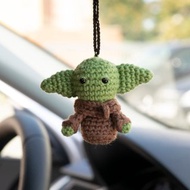 Baby Yoda 汽車配件，後視鏡飾物，Grogu 吊墜，平安車掛，針織玩具 汽車用品