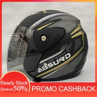 Helm Motor SNI Evo Black Panther Gold Half Face Helm Motor  Nouvo Helem SNI Dewasa  - bukan KYT INK 