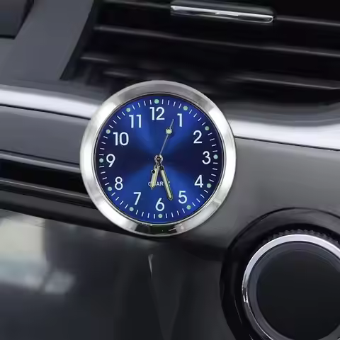 Mini Electronic Clock Universal Car Dash Clock Luminous Quartz Watch Ornament Waterproof Mini Watch