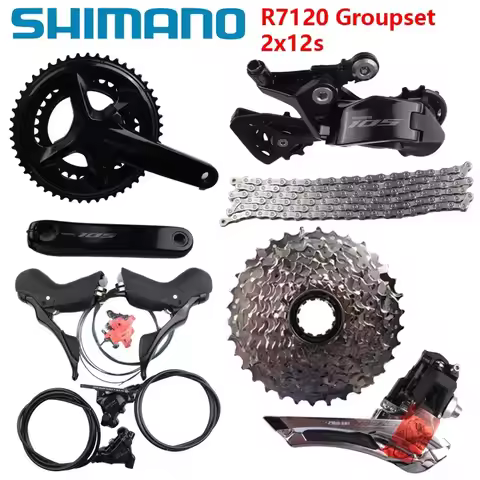 Shimano 105 R7120 Groupset 2x12s Hydraulic Disc Brake Mechanical Groupset R7100 Front Derailleur Rea