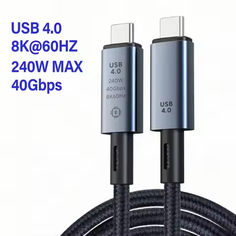 USB 4.0 8K 60HZ 40Gbps 240W Type C Cable For Macbook iPad Samsung Xiaomi PD Charger Data Thunderbolt