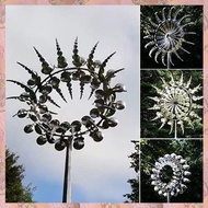 (NVIS) New and Magical Metal Windmill Fairy Wind Spinner 3D Wind Powered Sculpture Lawn Metal Wind S
