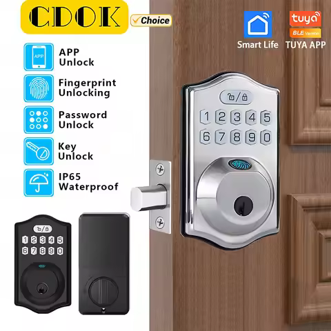 CDOK K6Tuya smart lock, fingerprint lock, password lock, IP65 waterproof, suitable for entrance door