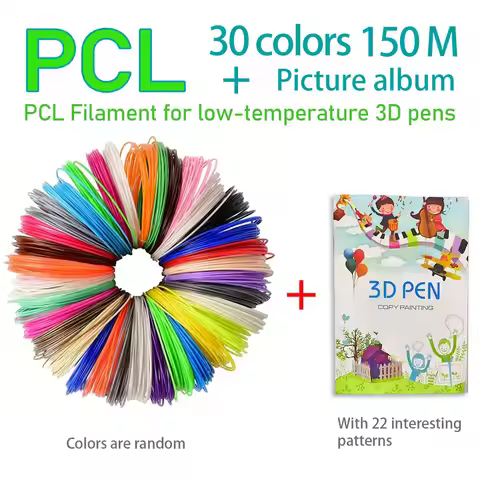 3D Printing Pen PCL Filament 1.75mm Multicolor Set with Creative Drawing Album Universal 60-100℃ For