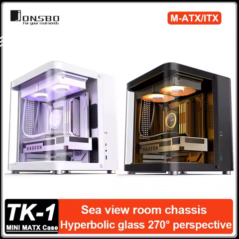 JONSBO TK-1 V2.0 MATX Desktop Case Aluminum Alloy Hyperbolic Sea View Room Gaming Computer Case 240 
