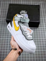 Nike Air Force 1 MID 白灰黃運動鞋