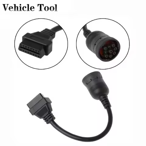 OBD2 Diagnostic Tool 9 Pin For Cummins Deutsch J1939 9pin to 16pin Truck Cable J1939 9 pin to OBDII1