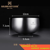Golden Key316Stainless Steel Bowl Thickened Food Grade Household Adult Anti-Scald Anti-Fall Bowl Baby Children Baby Rice