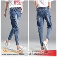 Quần jean baggy nữ quần baggy lưng thun vải jean cotton GLQ030 Cuocsongvang