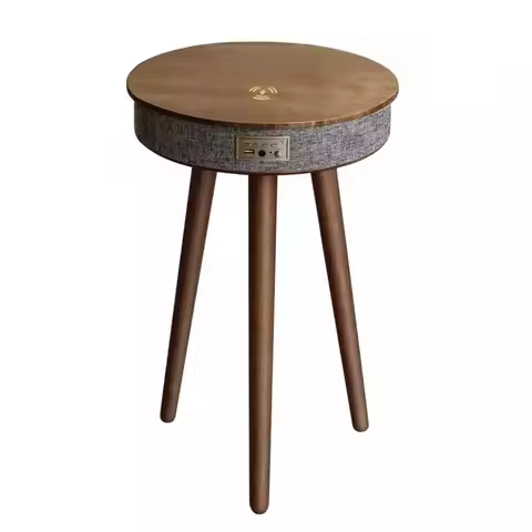 100W Column Bluetooth Speaker Phone Wireless Charging Audio Wooden Subwoofer Home Sofa Coffee Table