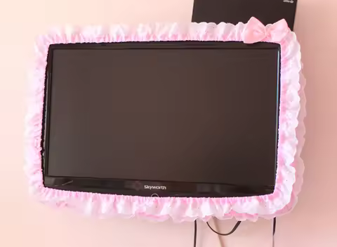 24-48INCHES Fabric TV Circle Power on Without Taking Out Dust Cover Monitor Screen Home Decorations 