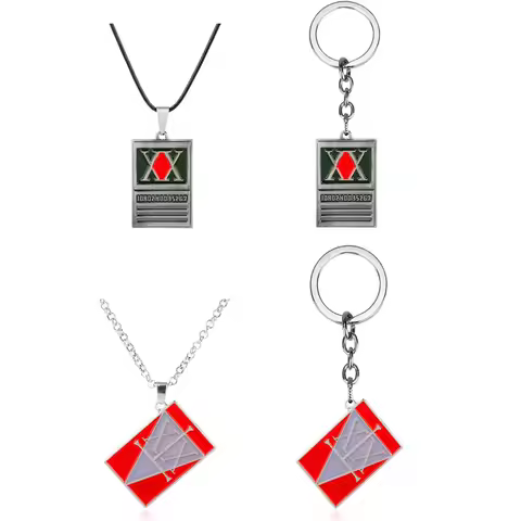 New Anime Hunter x Hunter Keychain License Card Metal Badge Pendant Key Chain Holder Men Gift Jewelr