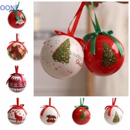 OONE Christmas Tree Ball, Snowman Car Pattern Round Christmas Pendant Ball, Creative 8cm Shatterproo